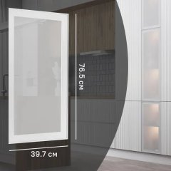 Фасад-витрина кухонного шкафа Вельск 39.7x76.5 см KONSENSA стекло цвет белый
