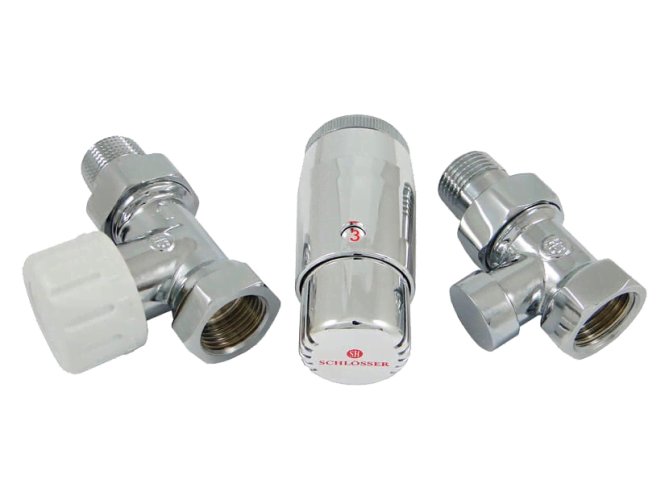 Комплект подключения SCHLOSSER STANDARD MINI 1/2 прямой, хром, с термоголовкой MINI М30х1,5