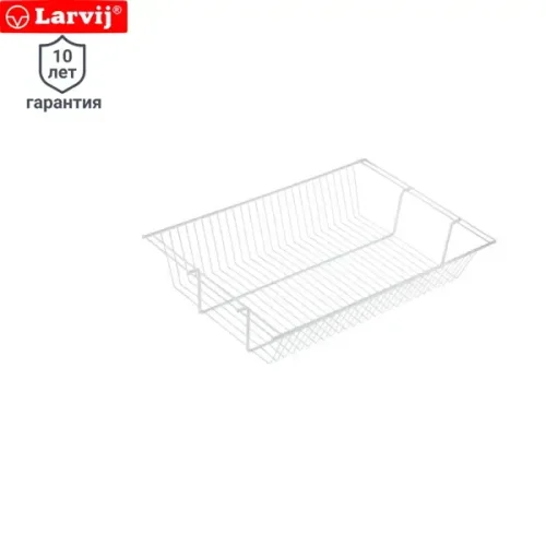 Полка-корзина Larvij 60.3x11.8x40.6 см сталь цвет белый