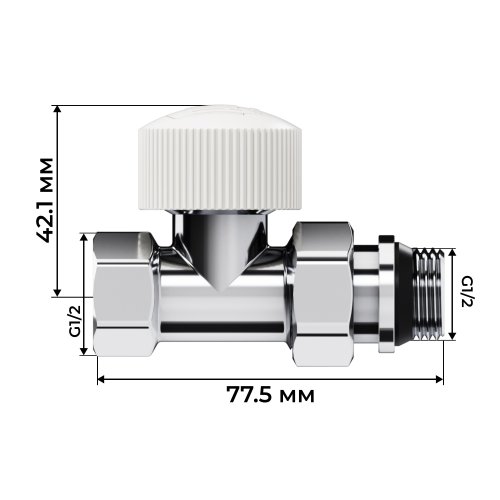 Набор термостатический прямой Royal Thermo Design 1/2М30х1,5 (Хром)