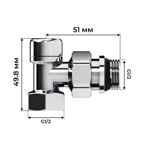 Набор термостатический осевой Royal Thermo Design 1/2М30х1,5 (Хром)