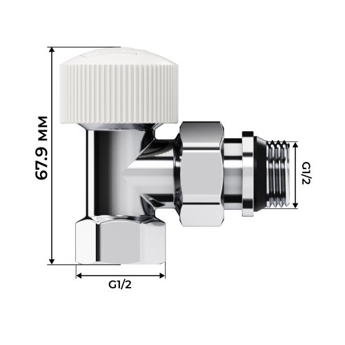 Набор термостатический угловой Royal Thermo Design 1/2М30х1,5 (Хром)