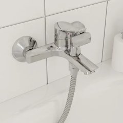 Смеситель для ванны Iddis Шейп (Shape) однорычажный с лейкой и шлангом цвет хром