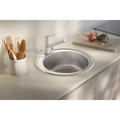 Мойка для кухни врезная Kromrus 49x49 см глубина чаши 16 см нержавеющая сталь цвет серебристый