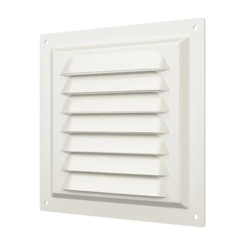 Решетка вентиляционная Era с сеткой Ivory 300x300 мм сталь цвет бежевый