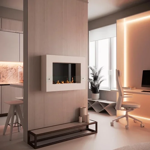 Биокамин SteelHeat WALL GRAND 900 белый