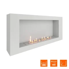 Биокамин SteelHeat WALL LONG 1200 белый