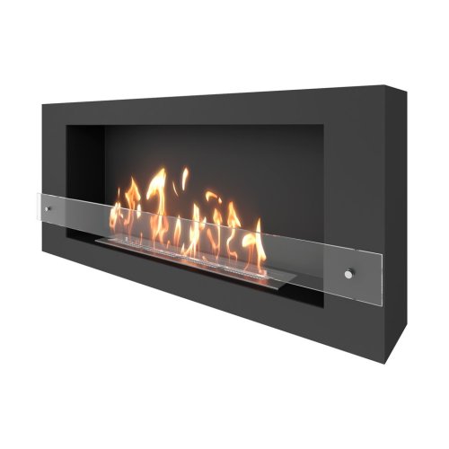 Биокамин SteelHeat WALL LONG 1200 черный (Стекло)