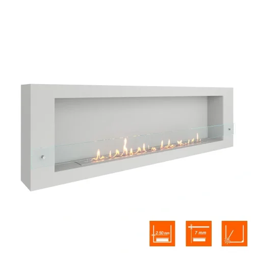 Биокамин SteelHeat WALL LONG 1800 белый
