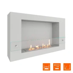 Биокамин SteelHeat WALL LONG 900 белый