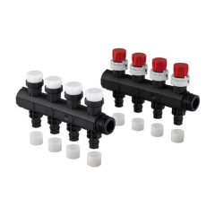 Коллектор с клапанами Uponor Vario Plus пластиковый, выходы 1X 20X2,0 Q&amp;E