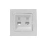 Розетка компьютерная двойная Lezard Vesna цвет белый