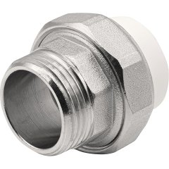 Муфта THERMOLIGHT комбинированная разъемная PP-R НР 25х1 белый (10/140)