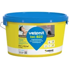 Мастика гидроизоляционная Vetonit тек 822 цвет розовый 8 кг