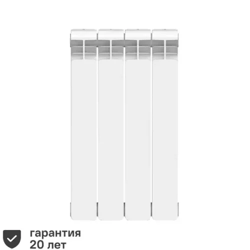 Радиатор секционный Equation Bimetal 500/100 4 секции боковое подключение биметалл белый