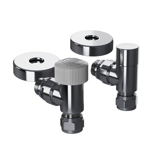 Набор термостатический угловой Royal Thermo Design Pro 15мм М30х1,5 (Хром)