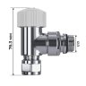 Набор термостатический угловой Royal Thermo Design Pro 15мм М30х1,5 (Хром)