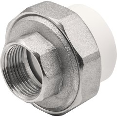 Муфта THERMOLIGHT комбинированная разъемная PP-R ВР 32х3/4 белый (5/100)