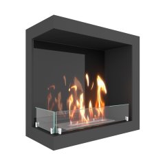 Биокамин угловой SteelHeat ONE 600 левый (Стекло + Стемалит)