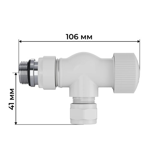 Набор термостатический осевой Royal Thermo Design Pro 15мм М30х1,5 (Белый)
