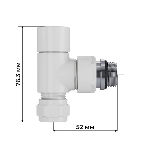 Набор термостатический осевой Royal Thermo Design Pro 15мм М30х1,5 (Белый)