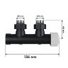 Узел нижнего подключения термостатический угловой Royal Thermo Design Pro 15мм М30х1,5 (Черный)