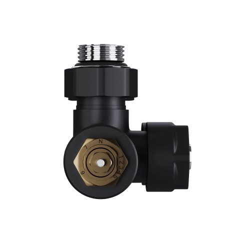 Узел нижнего подключения термостатический угловой Royal Thermo Design Pro 15мм М30х1,5 (Черный)