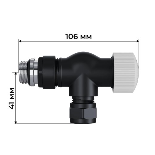 Набор термостатический осевой Royal Thermo Design Pro 15мм М30х1,5 (Черный)