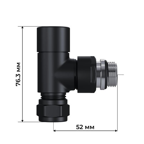 Набор термостатический осевой Royal Thermo Design Pro 15мм М30х1,5 (Черный)
