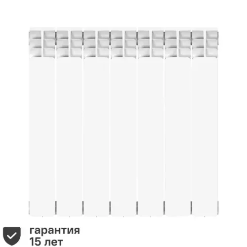 Радиатор секционный Equation Bimetal 500/100 7 секций боковое подключение биметалл белый